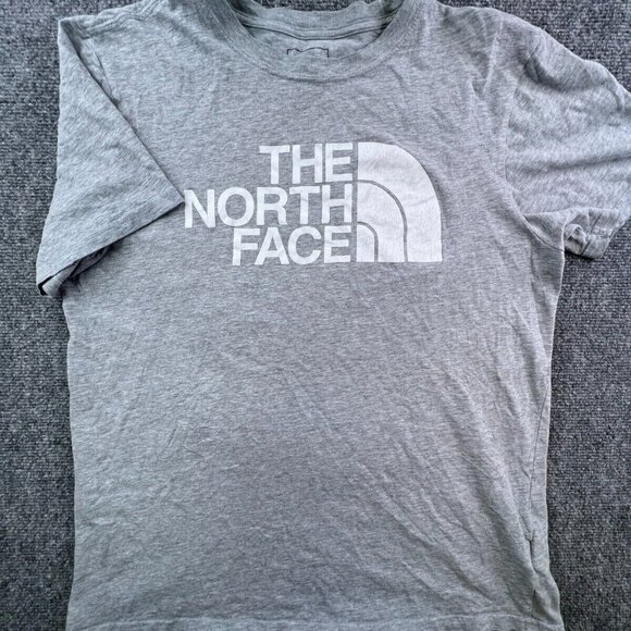 The North Face T Shirt Mens Medium Cotton Gray w Logo Short Sleeve Lightweight - Picture 1 of 6
